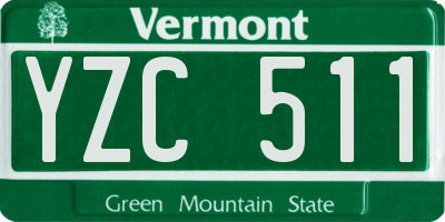 VT license plate YZC511