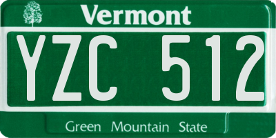 VT license plate YZC512