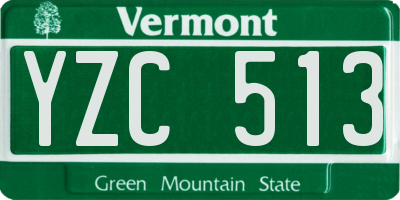 VT license plate YZC513