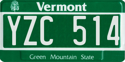 VT license plate YZC514