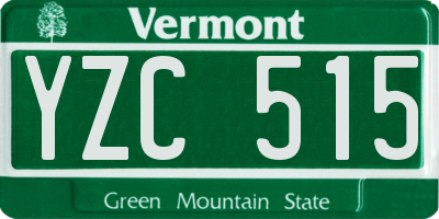 VT license plate YZC515