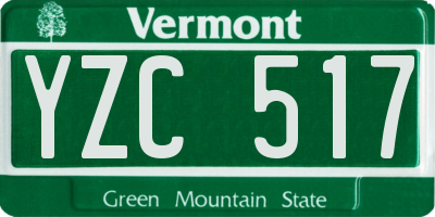 VT license plate YZC517