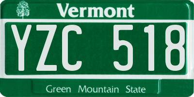 VT license plate YZC518