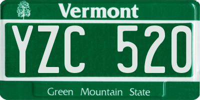 VT license plate YZC520