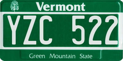VT license plate YZC522