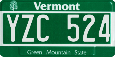 VT license plate YZC524