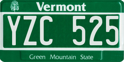 VT license plate YZC525