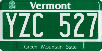 VT license plate YZC527