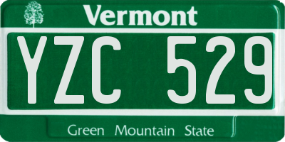 VT license plate YZC529