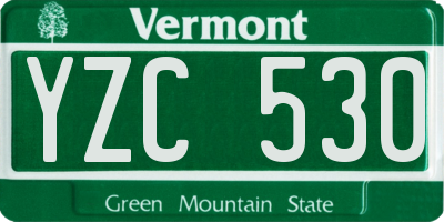 VT license plate YZC530