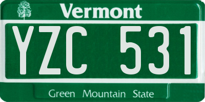 VT license plate YZC531