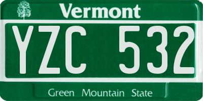 VT license plate YZC532