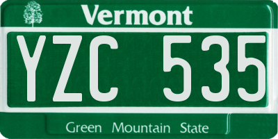 VT license plate YZC535
