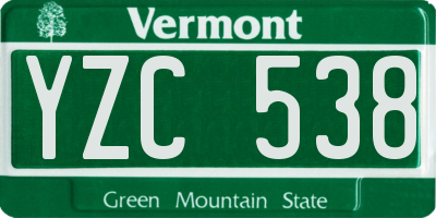 VT license plate YZC538