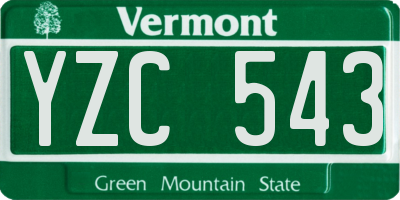 VT license plate YZC543