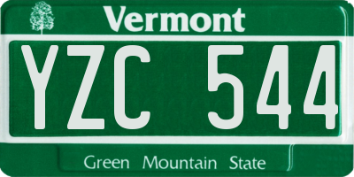 VT license plate YZC544