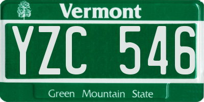 VT license plate YZC546