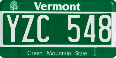 VT license plate YZC548