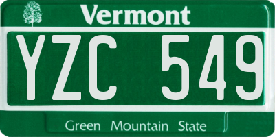 VT license plate YZC549