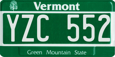 VT license plate YZC552