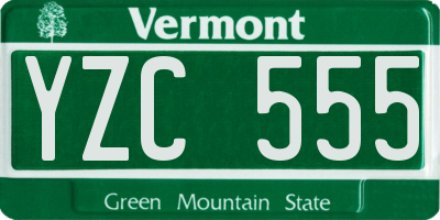 VT license plate YZC555