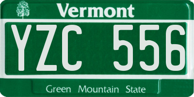 VT license plate YZC556