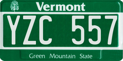 VT license plate YZC557