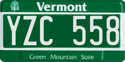 VT license plate YZC558