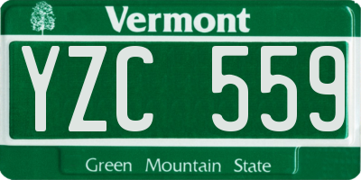 VT license plate YZC559
