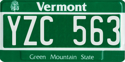 VT license plate YZC563