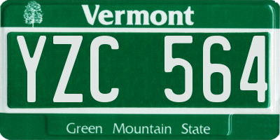 VT license plate YZC564