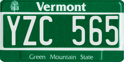 VT license plate YZC565