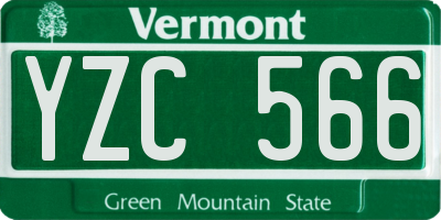 VT license plate YZC566