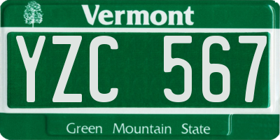 VT license plate YZC567