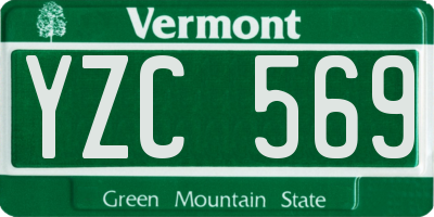 VT license plate YZC569