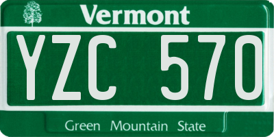 VT license plate YZC570
