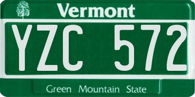 VT license plate YZC572