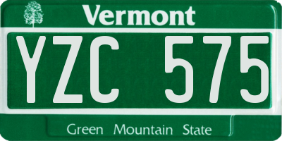 VT license plate YZC575