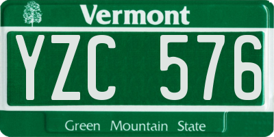 VT license plate YZC576