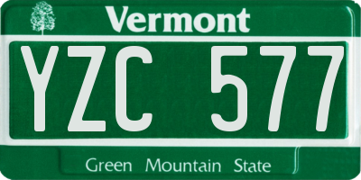 VT license plate YZC577