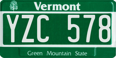 VT license plate YZC578