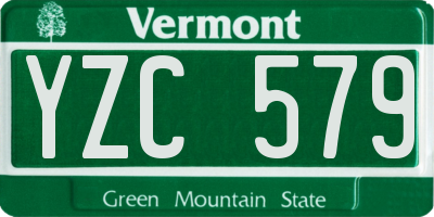 VT license plate YZC579