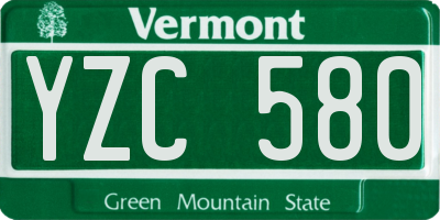 VT license plate YZC580