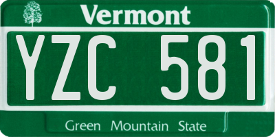 VT license plate YZC581
