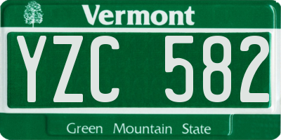 VT license plate YZC582