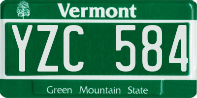 VT license plate YZC584