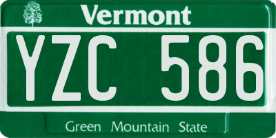 VT license plate YZC586