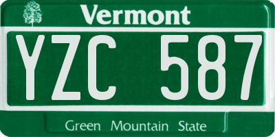VT license plate YZC587
