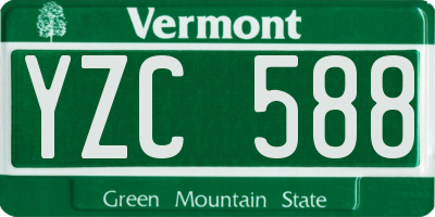 VT license plate YZC588