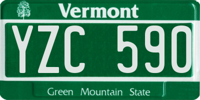 VT license plate YZC590